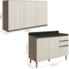 Armario Aereo Balcao Tampo 120cm MDF Kali Carvalho Toq Bianco Toq Nicioli