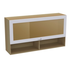 Armario Aereo Basculante 1 Porta Vidro 120 cm CD682 Branco Dtall Armario Aereo Basculante 1 Porta Vidro 120 cm CD682 Branco Dtall