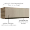 Armario Aereo Basculante 1P Vidro 80 cm Maxxi G770 Nogal Kappesberg