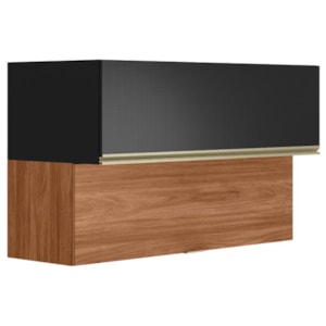 Armario Aereo Basculante 2P 120 cm MDF Proenca Nogueira Carbono Prime Demartez