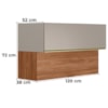 Armario Aereo Basculante 2P 120 cm MDF Proenca Nogueira Nude Prime Demartez