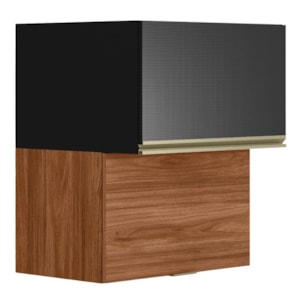 Armario Aereo Basculante 2P 60 cm MDF Proenca Nogueira Carbono Prime Demartez