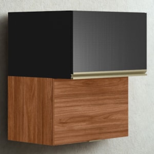 Armario Aereo Basculante 2P 60 cm MDF Proenca Nogueira Carbono Prime Demartez