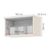 Armario Aereo Basculante 60 cm MDF C77 Connect Off White Henn