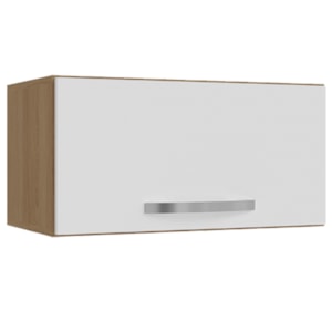 Armario Aereo Basculante 60cm Amendoa Branco REAJL Moveis Armario Aereo Basculante 60cm Amendoa Branco REAJL Moveis