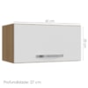 Armario Aereo Basculante 60cm Amendoa Branco REAJL Moveis