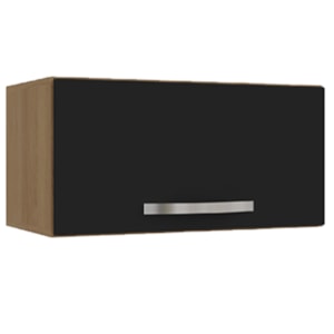 Armario Aereo Basculante 60cm Amendoa Preto REAJL Moveis