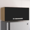 Armario Aereo Basculante 60cm Amendoa Preto REAJL Moveis