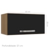 Armario Aereo Basculante 60cm Amendoa Preto REAJL Moveis