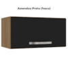 Armario Aereo Basculante 60cm Amendoa Preto REAJL Moveis
