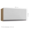 Armario Aereo Basculante 60cm Andreia Amendoa Branco REAJL Moveis