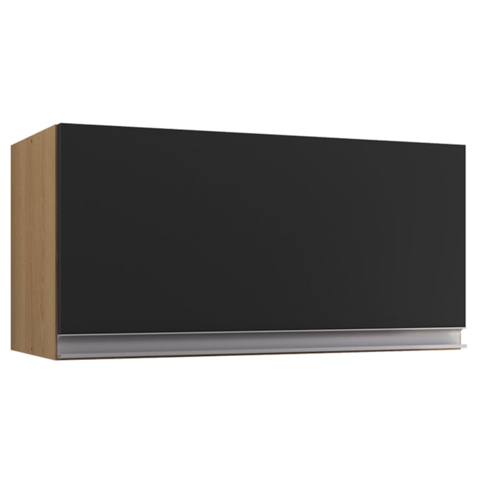 Armario Aereo Basculante 60cm Andreia Amendoa Preto REAJL Moveis