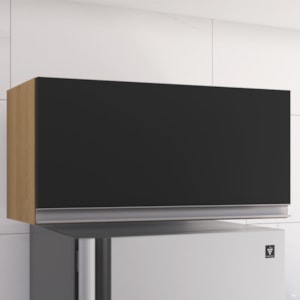 Armario Aereo Basculante 60cm Andreia Amendoa Preto REAJL Moveis
