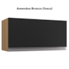 Armario Aereo Basculante 60cm Andreia Amendoa Preto REAJL Moveis