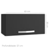 Armario Aereo Basculante 60cm Preto REAJL Moveis