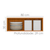 Armario Aereo Basculante 80 cm 1 Porta Ravena Freijo Off Acetinado POLIMAN