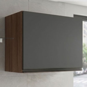 Armario Aereo Basculante MDF 60 cm Kali 166771 Carvalho TOQ Chumbo Nicioli
