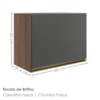 Armario Aereo Basculante MDF 60 cm Kali 166771 Carvalho TOQ Chumbo Nicioli