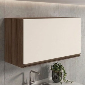 Armario Aereo Basculante MDF 80 cm Kali 166801 Carvalho TOQ Off White Nicioli