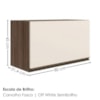 Armario Aereo Basculante MDF 80 cm Kali 166801 Carvalho TOQ Off White Nicioli