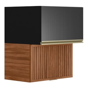 Armario Aereo Basculante Ripado 2P 60 cm MDF Proenca Nogueira Carbono Prime Demartez