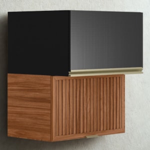 Armario Aereo Basculante Ripado 2P 60 cm MDF Proenca Nogueira Carbono Prime Demartez