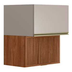 Armario Aereo Basculante Ripado 2P 60 cm MDF Proenca Nogueira Nude Prime Demartez