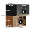 Armario Aereo Basculante Vidro 2P 60 cm MDF Proenca Nogueira Carbono Prime Demartez