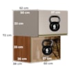 Armario Aereo Basculante Vidro 2P 60 cm MDF Proenca Nogueira Nude Prime Demartez