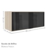 Armario Aereo Basculante Vidro MDF 80 cm Kali 163414 Bianco TOQ Nicioli