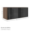 Armario Aereo Basculante Vidro MDF 80 cm Kali 163414 Carvalho TOQ Nicioli
