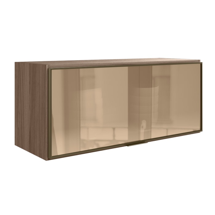 Armario Aereo Basculante Vidro MDF 80 cm Kali 1634161 Carvalho Toq Nicioli