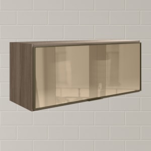 Armario Aereo Basculante Vidro MDF 80 cm Kali 1634161 Carvalho Toq Nicioli