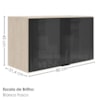 Armario Aereo Basculante Vidro MDF 80 cm Kali 166804 Bianco TOQ Nicioli