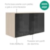 Armario Aereo Basculante Vidro MDF 80 cm Kali 166804 Bianco TOQ Nicioli