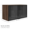 Armario Aereo Basculante Vidro MDF 80 cm Kali 166804 Carvalho TOQ Nicioli