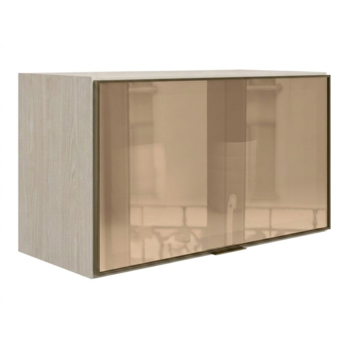 Armario Aereo Basculante Vidro MDF 80 cm Kali 1668061 Bianco TOQ Nicioli