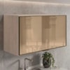 Armario Aereo Basculante Vidro MDF 80 cm Kali 1668061 Bianco TOQ Nicioli