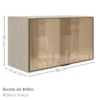 Armario Aereo Basculante Vidro MDF 80 cm Kali 1668061 Bianco TOQ Nicioli