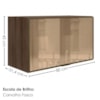 Armario Aereo Basculante Vidro MDF 80 cm Kali 1668061 Carvalho TOQ Nicioli
