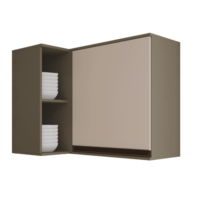 Armario Aereo Canto Reto 1 Porta MDF 120 cm Connect  C58 Duna Henn