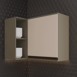 Armario Aereo Canto Reto 1 Porta MDF 120 cm Connect  C58 Duna Henn