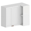 Armario Aereo Canto Reto 95x50 cm 2 Portas Nicho Unna Branco POLIMAN