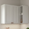 Armario Aereo Canto Reto 95x50 cm 2 Portas Nicho Unna Branco POLIMAN