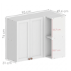 Armario Aereo Canto Reto 95x50 cm 2 Portas Nicho Unna Branco POLIMAN
