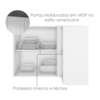 Armario Aereo Canto Reto 95x50 cm 2 Portas Nicho Unna Branco POLIMAN