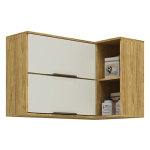 Armario Aereo Canto Reto 98 cm MDP Vera AVE06 Marrocos Off White MXM Armario Aereo Canto Reto 98 cm MDP Vera AVE06 Marrocos Off White MXM