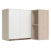 Armario Aereo De Canto 2 Portas 2 Nichos MDF 89X68 cm Kali 193641 Bianco TOQ Branco Nicioli