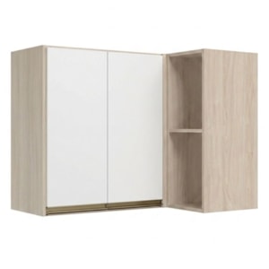 Armario Aereo De Canto 2 Portas 2 Nichos MDF 89X68 cm Kali 193641 Bianco TOQ Branco Nicioli