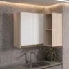 Armario Aereo De Canto 2 Portas 2 Nichos MDF 89X68 cm Kali 193641 Bianco TOQ Branco Nicioli